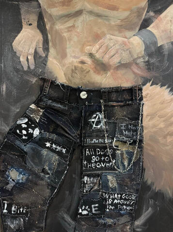 CRUST! (acrylic &amp; fabric on canvas)